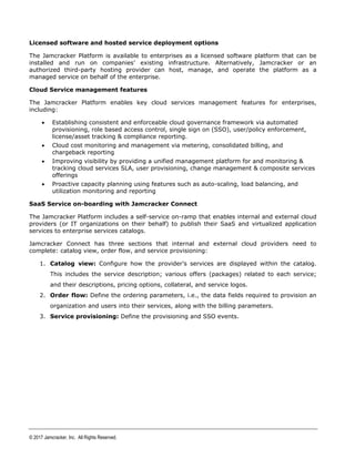 The Jamcracker Platform - Cloud Services Governance and Management for ...