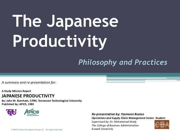 Productivity Management The Japanese Philosophy