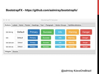 @aalmiray #JavaOneBrazil@aalmiray #JavaOneBrazil
BootstrapFX - https://github.com/aalmiray/bootstrapfx/
 