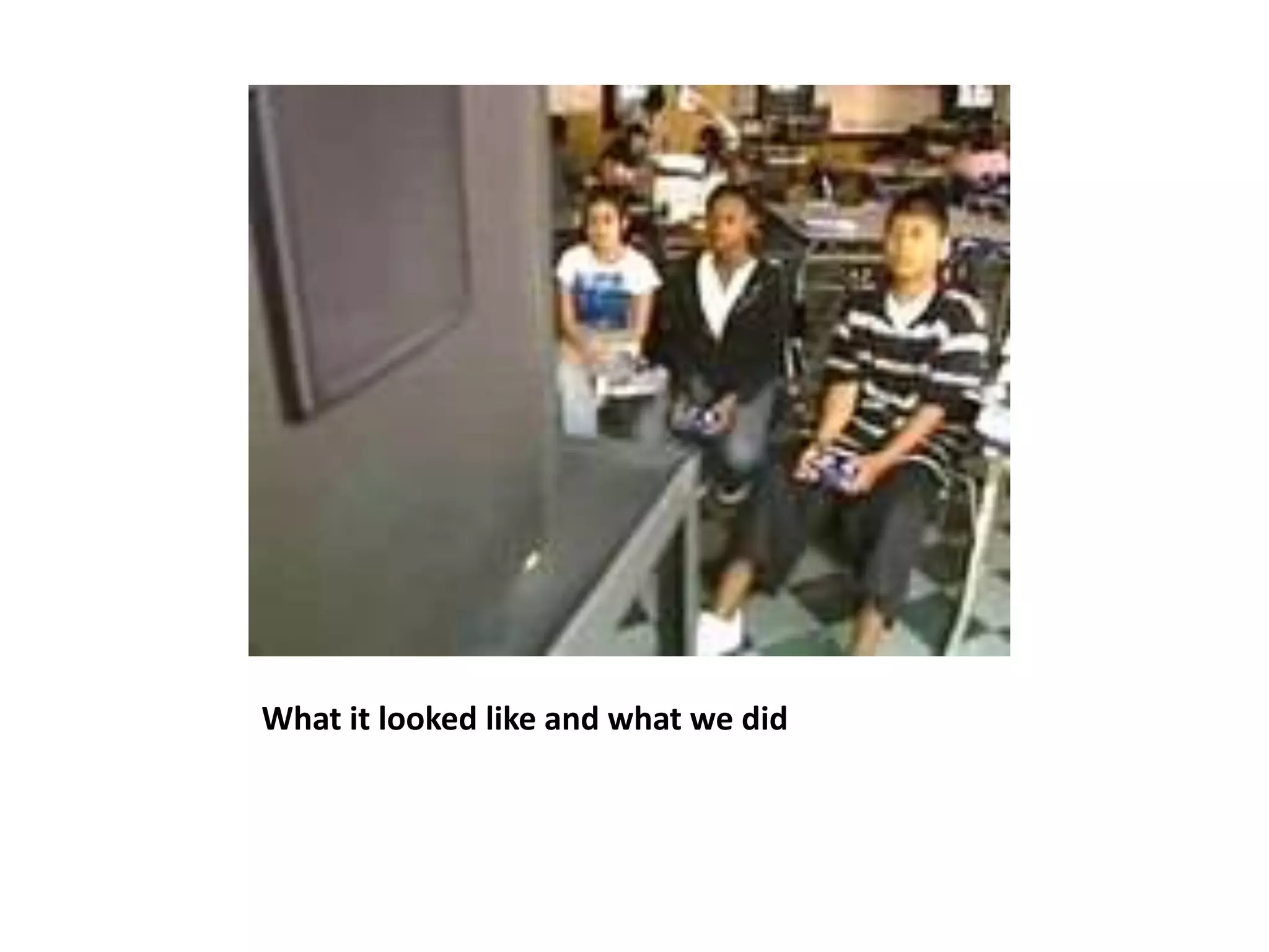 What it looked like and what we did
 