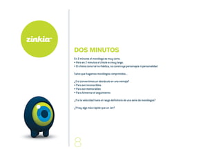 DOS MINUTOS
En 2 minutos el monólogo es muy corto.
• Pero en 2 minutos el chiste es muy largo.
• El chiste como tal no fideliza, no construye personajes ni personalidad
	
Salvo que hagamos monólogos comprimidos...
¿Y si convertimos un obstáculo en una ventaja?
• Para ser reconocibles
• Para ser memorables
• Para fomentar el seguimiento
¿Y si la velocidad fuera el rasgo definitorio de una serie de monólogos?
¿Y hay algo más rápido que un Jet?
 