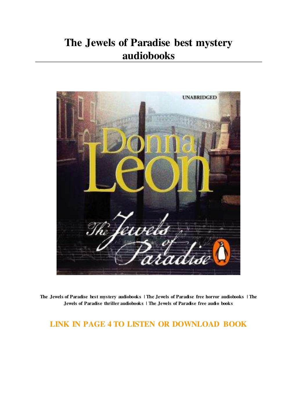 The Jewels of Paradise best mystery audiobooks