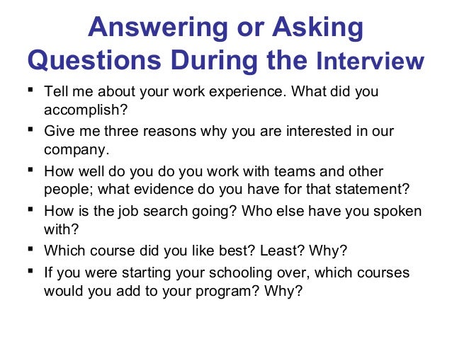 how to interview for a job