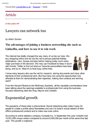 The Journal Online   Lawyers Can Network Too
