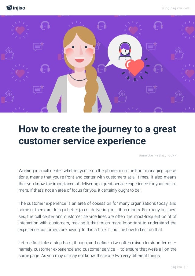 the journey to a great customer service experience how do you define good customer service