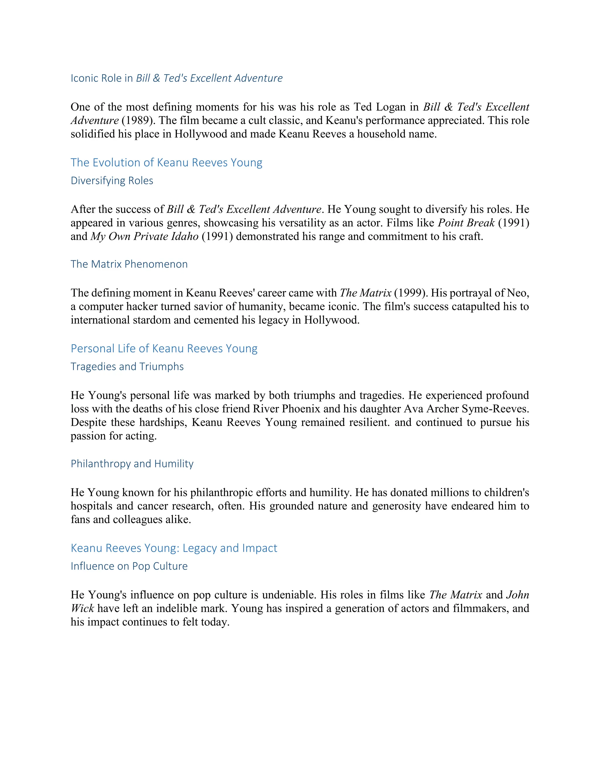 The Journey of Keanu Reeves Young: From Struggles to Stardom | DOCX