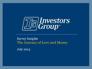 Survey Insights
The Journey of Love and Money
July 2013
 