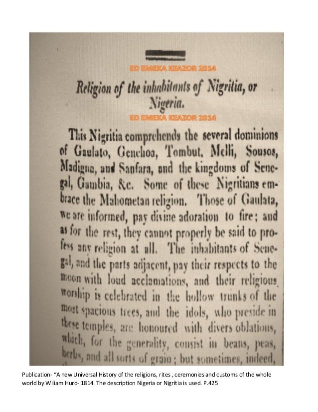 Nigeria The journey to amalgamation a brief summary.