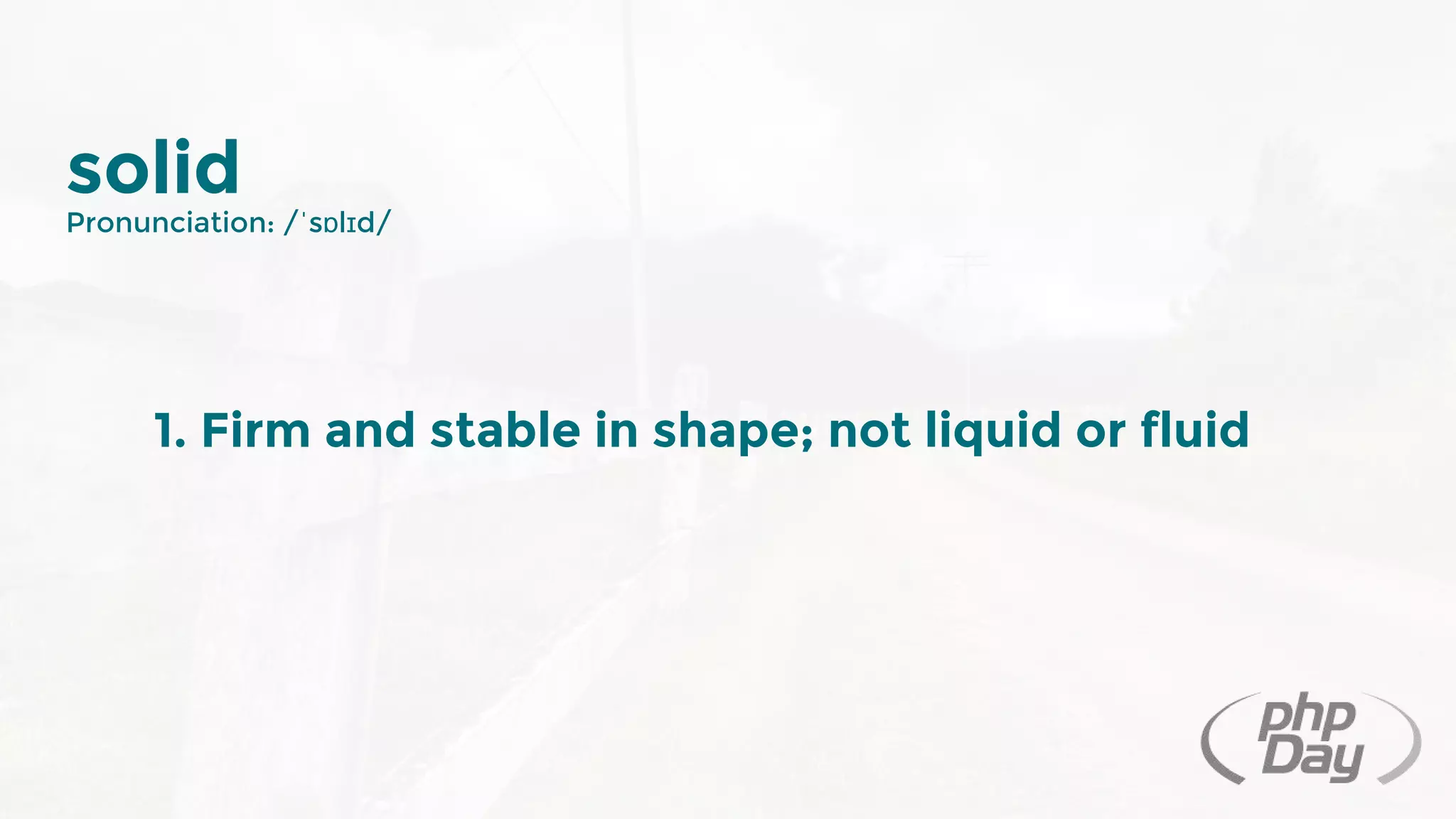 solid
Pronunciation: /ˈsɒlɪd/
1. Firm and stable in shape; not liquid or fluid
 