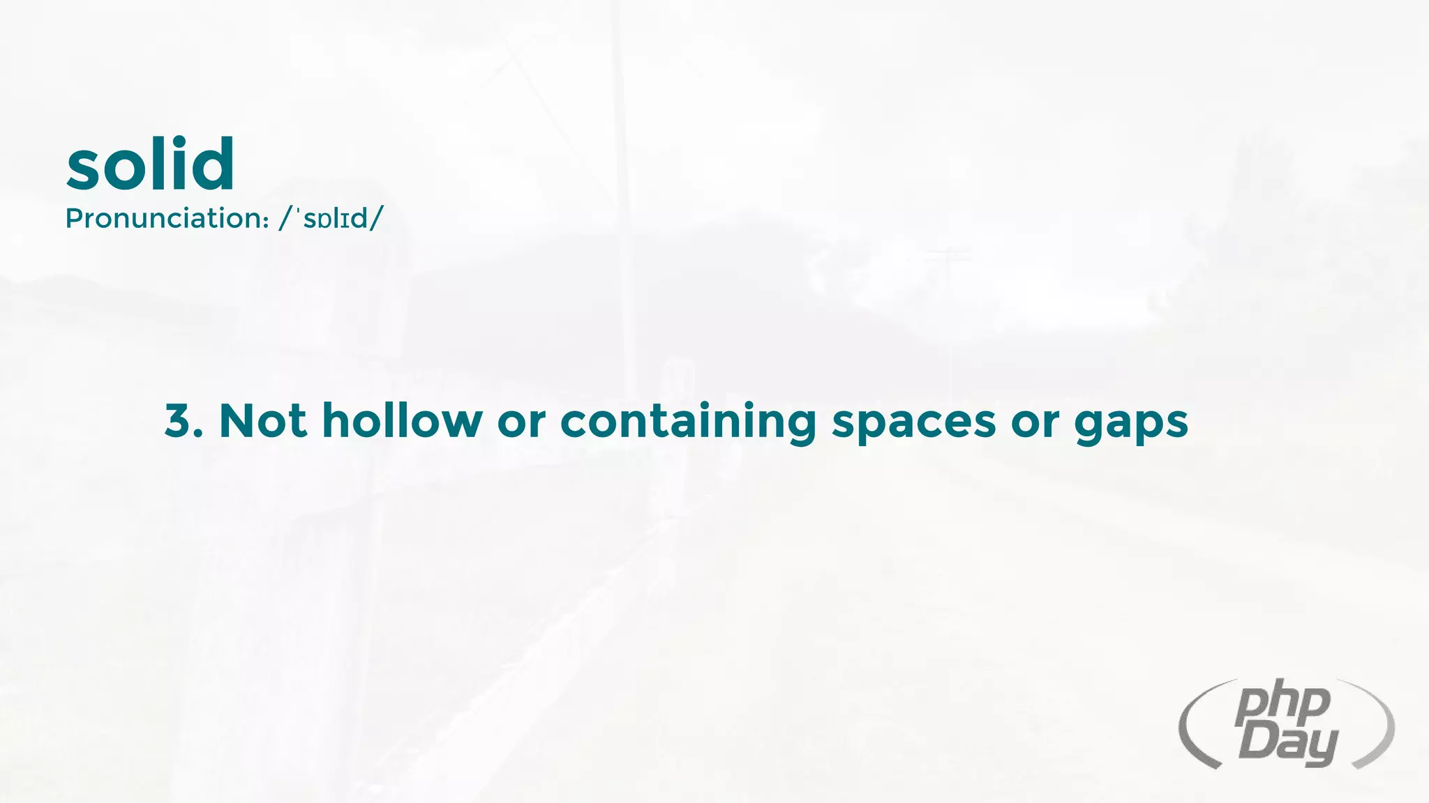solid
Pronunciation: /ˈsɒlɪd/
3. Not hollow or containing spaces or gaps
 