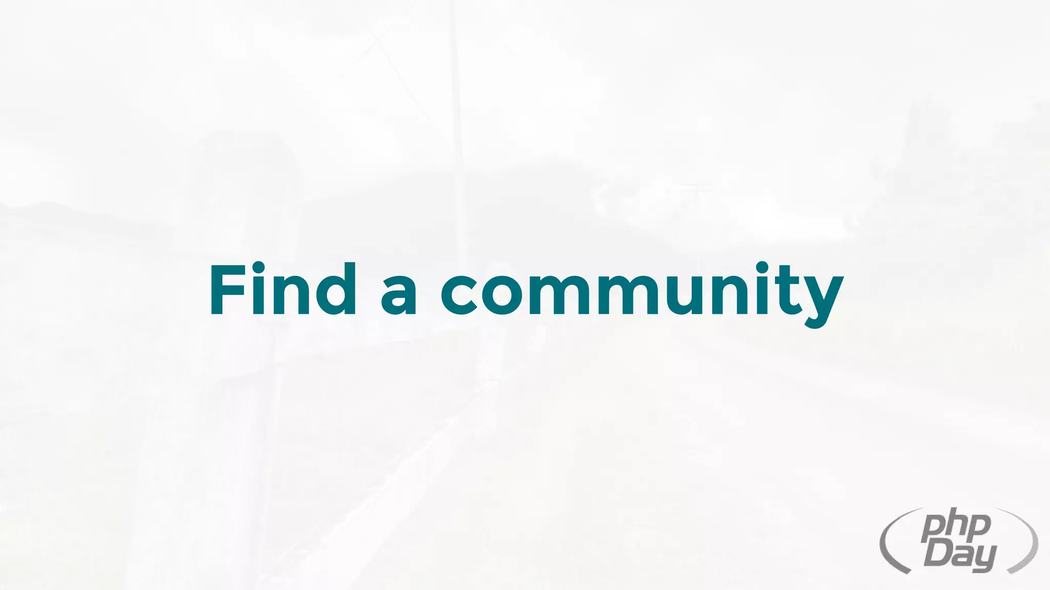 Find a community
 