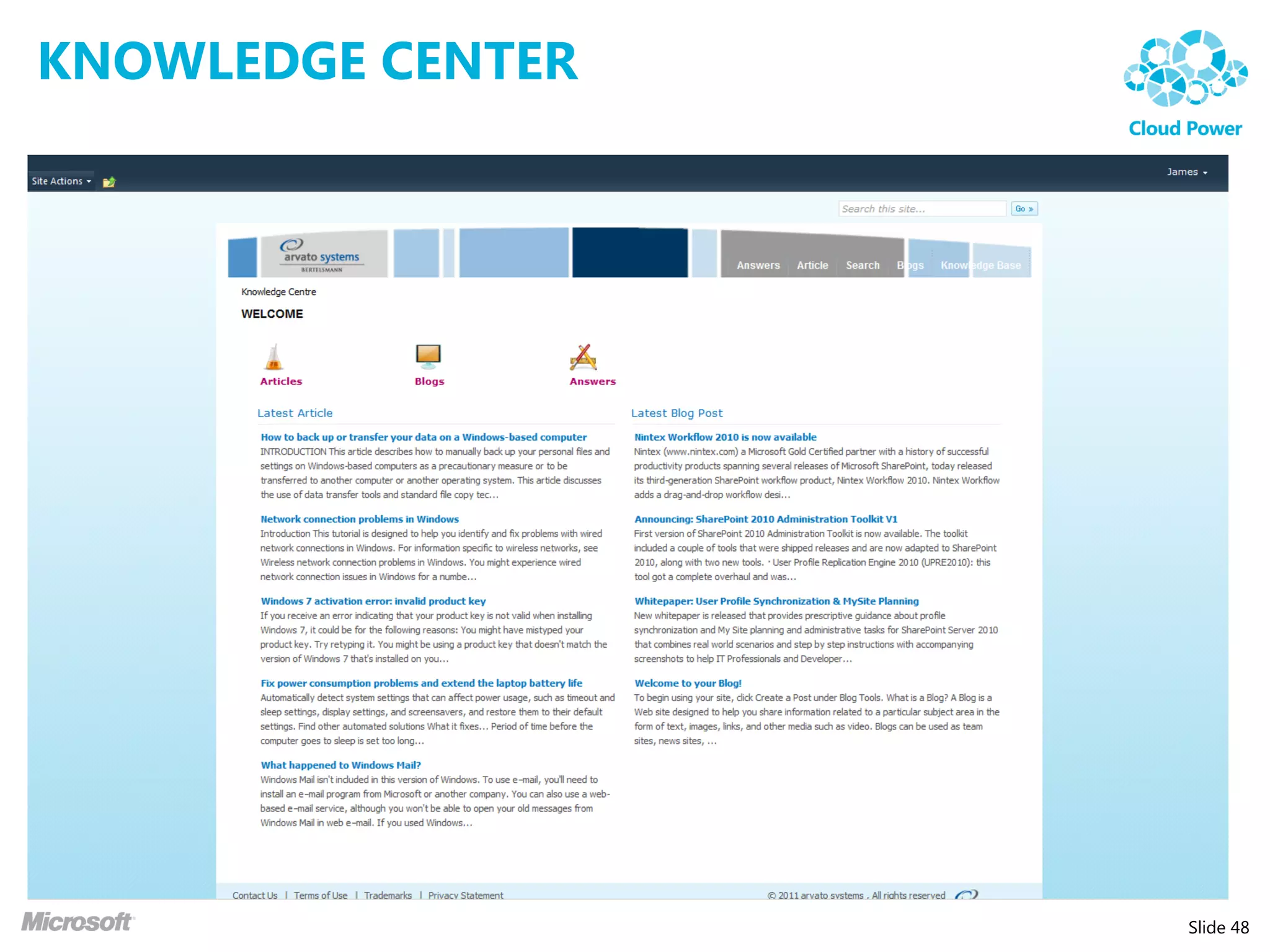 KNOWLEDGE CENTER




                   Slide 48
 