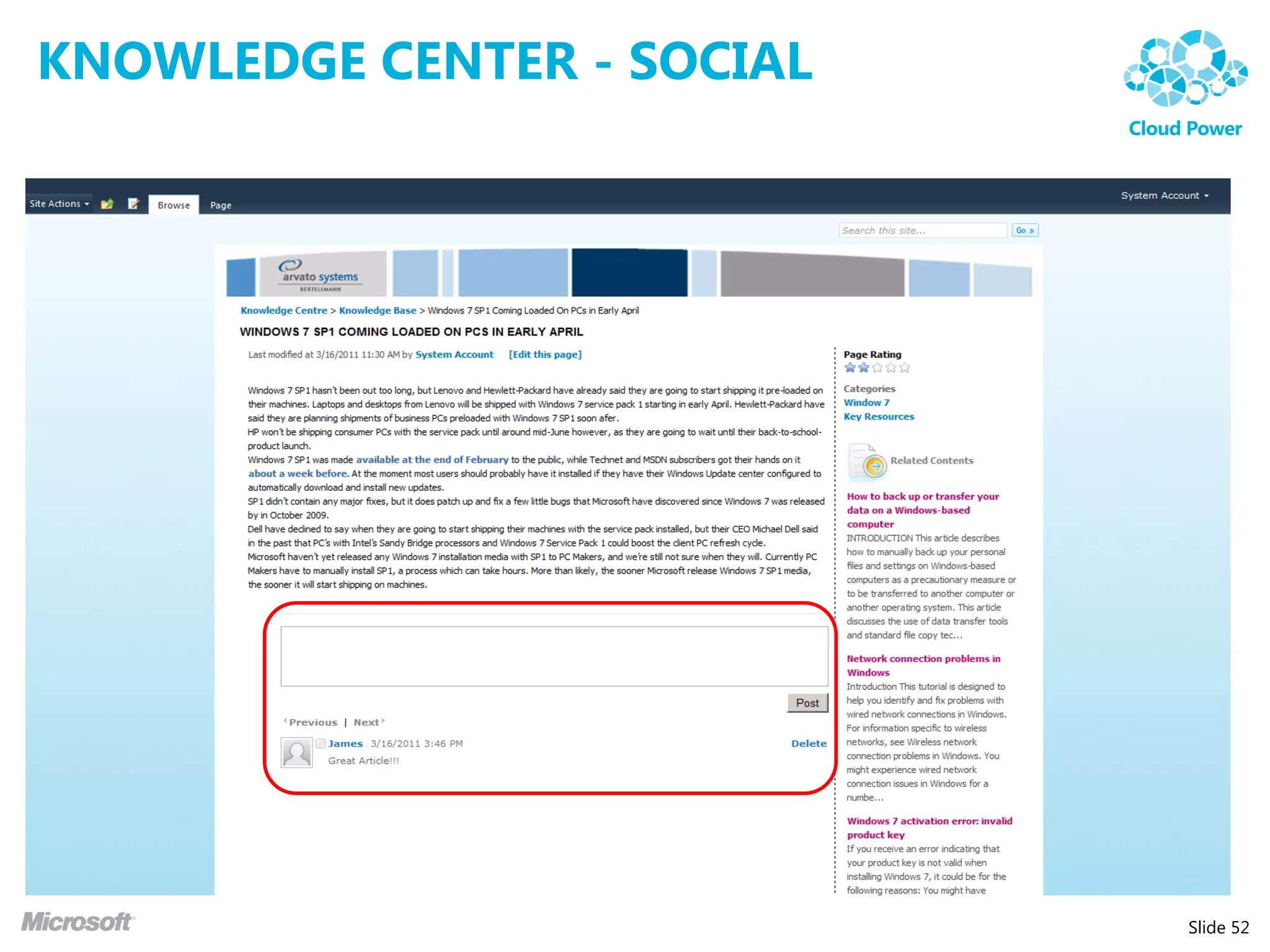 KNOWLEDGE CENTER - SOCIAL




                            Slide 52
 