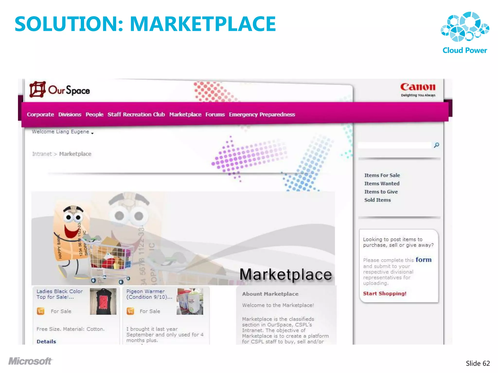 SOLUTION: MARKETPLACE




                        Slide 62
 