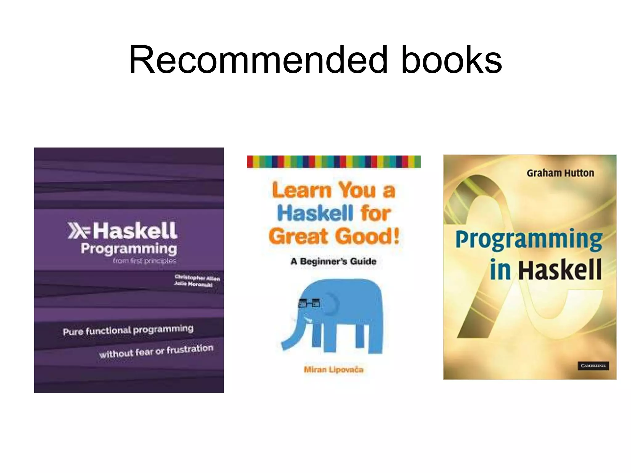 Recommended books
 