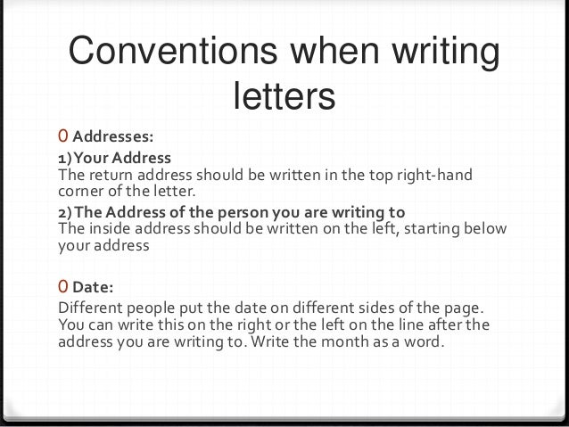 letter writing do you have to put a return address on a letter
