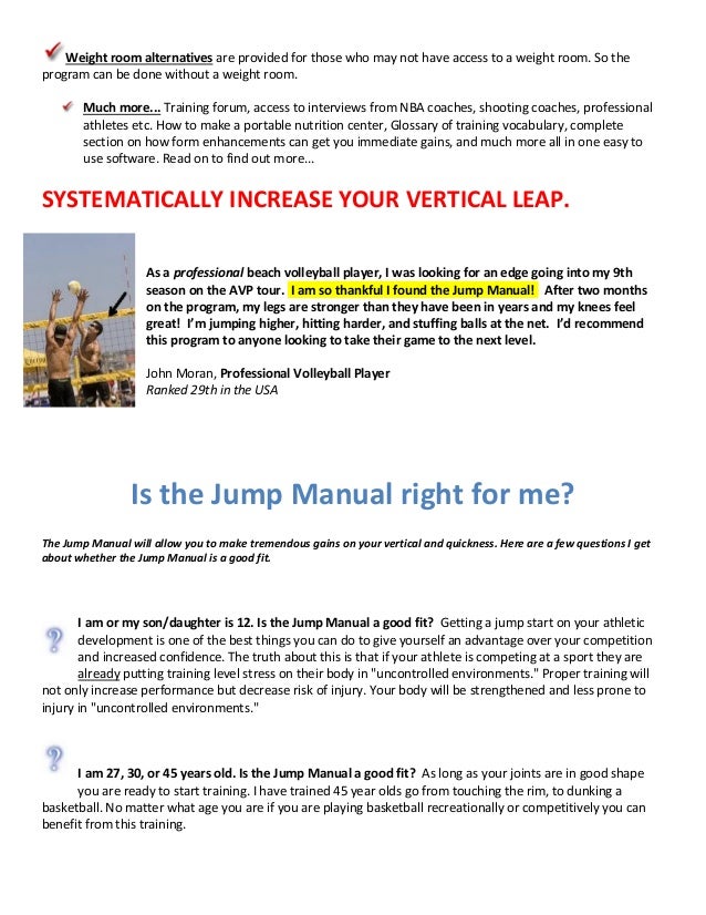 The Jump Manual Vertical Jump Workouts