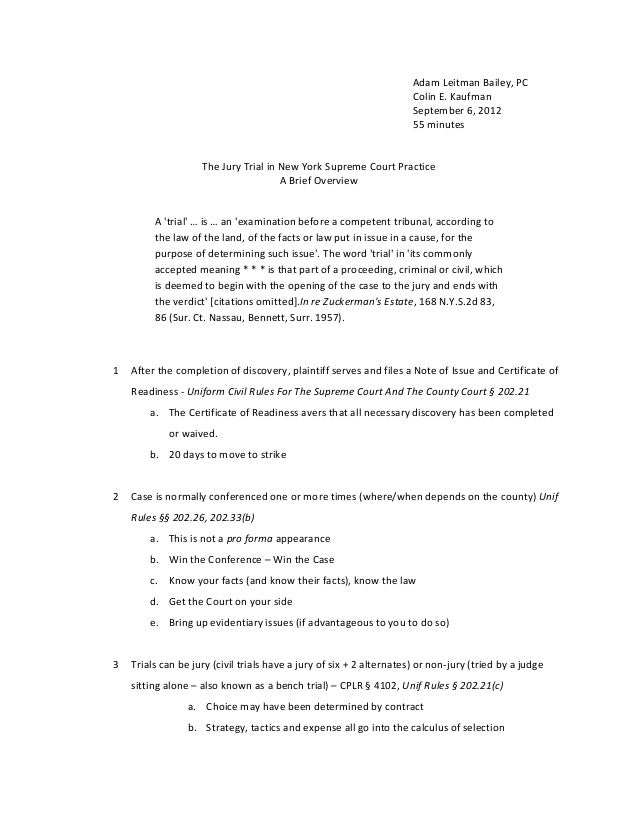 The jury trial in new york supreme court practice