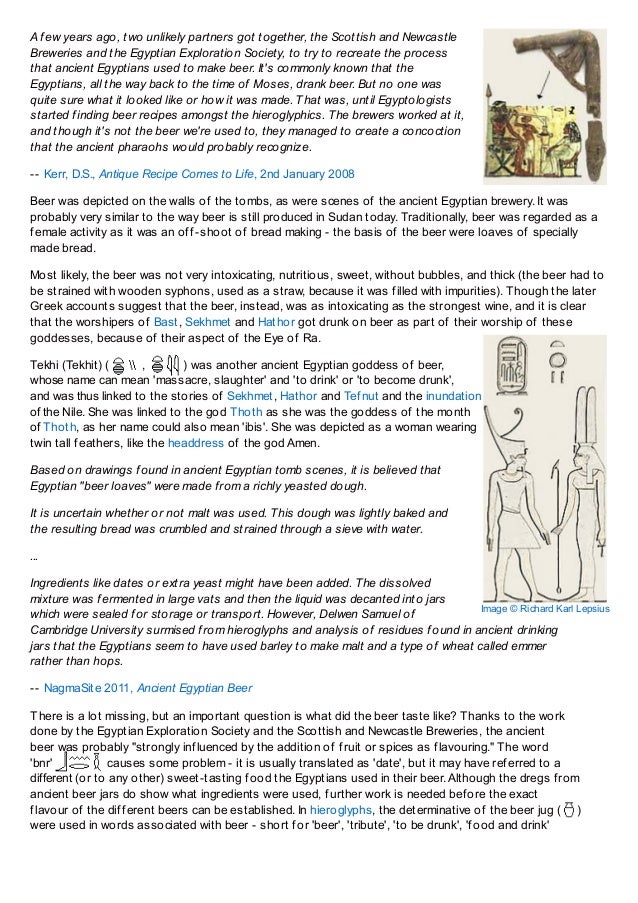 Ancient Egyptian Alcohol Beer, Wine and the Festival of Drunkenness