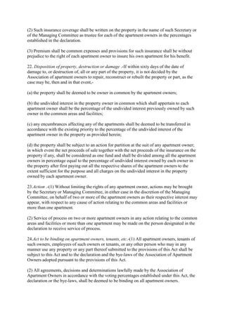 (2) Such insurance coverage shall be written on the property in the name of such Secretary or
of the Managing Committee as...