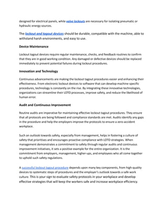 The Key Elements of Successful Lockout Tagout Strategies | PDF