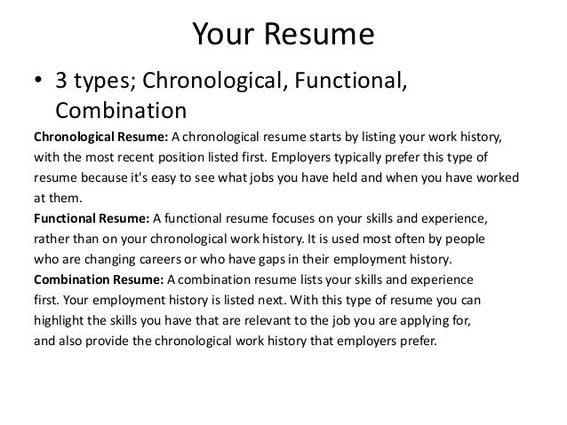 chronological or functional resume
