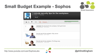 Small Budget Example - Sophos




http://www.youtube.com/user/SophosLabs   @philnottingham
 