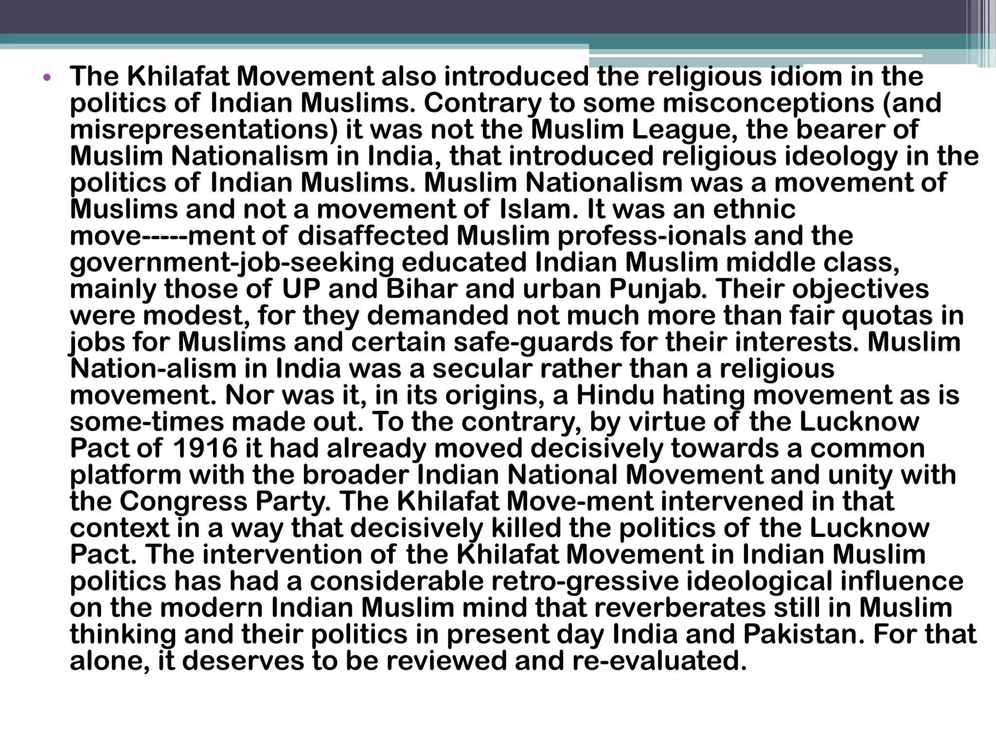 The khilafat movement | PPTX