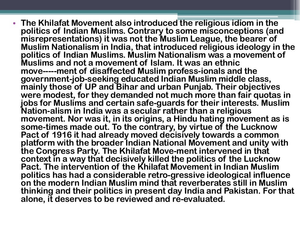 The khilafat movement