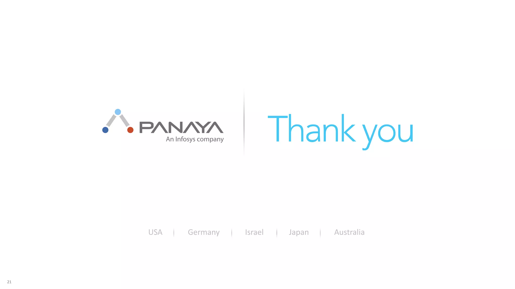 © Panaya | An Infosys Company PANAYA21
USA Germany Israel Japan Australia
 