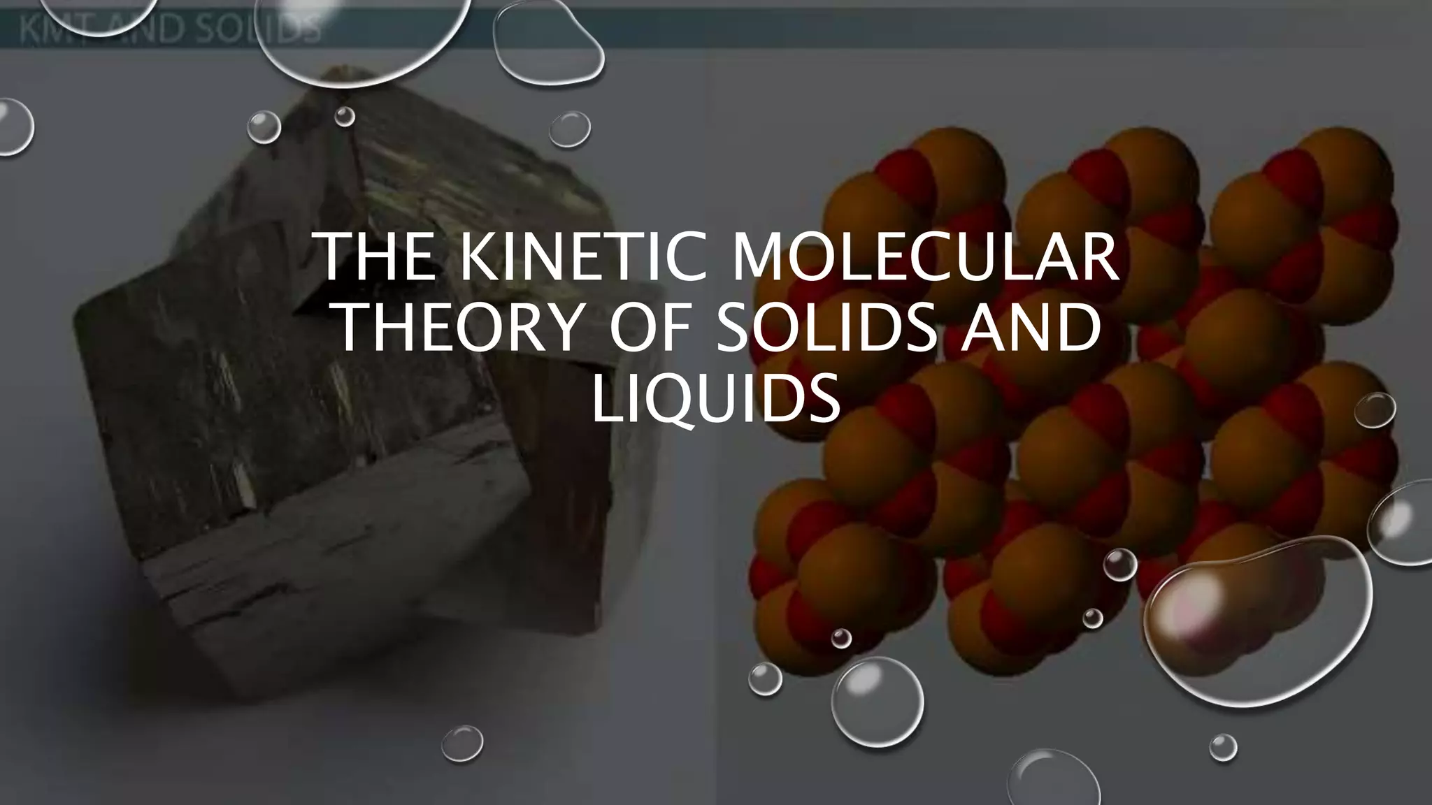 The molecular theory of solids and liquids PPT