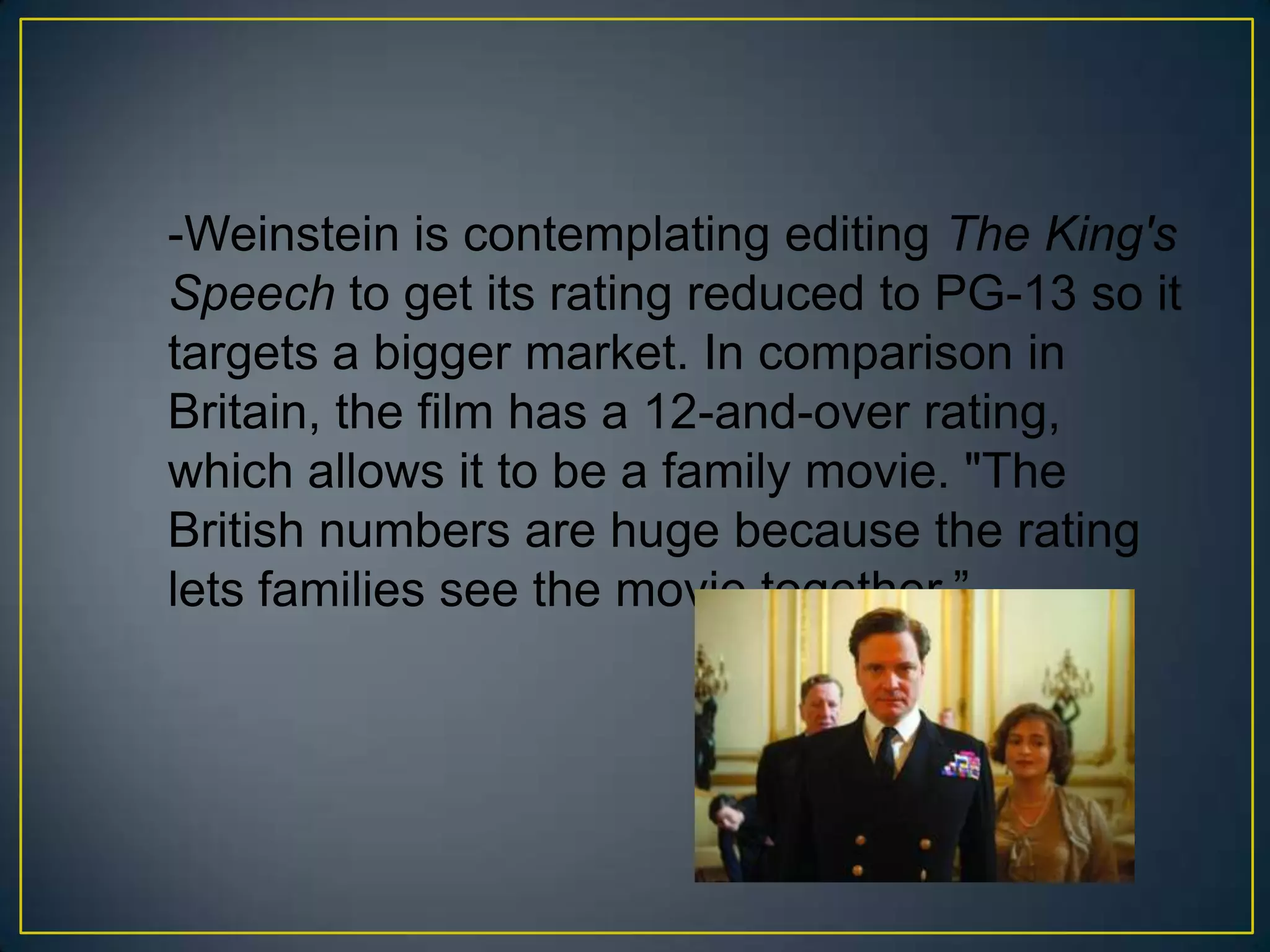 The Weinstein Company has released such popular franchises as SCREAM