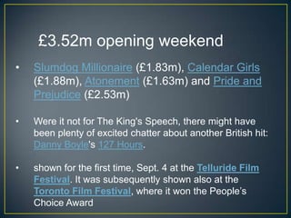 £1m from UK film Council – funding stops on 1/04/2011