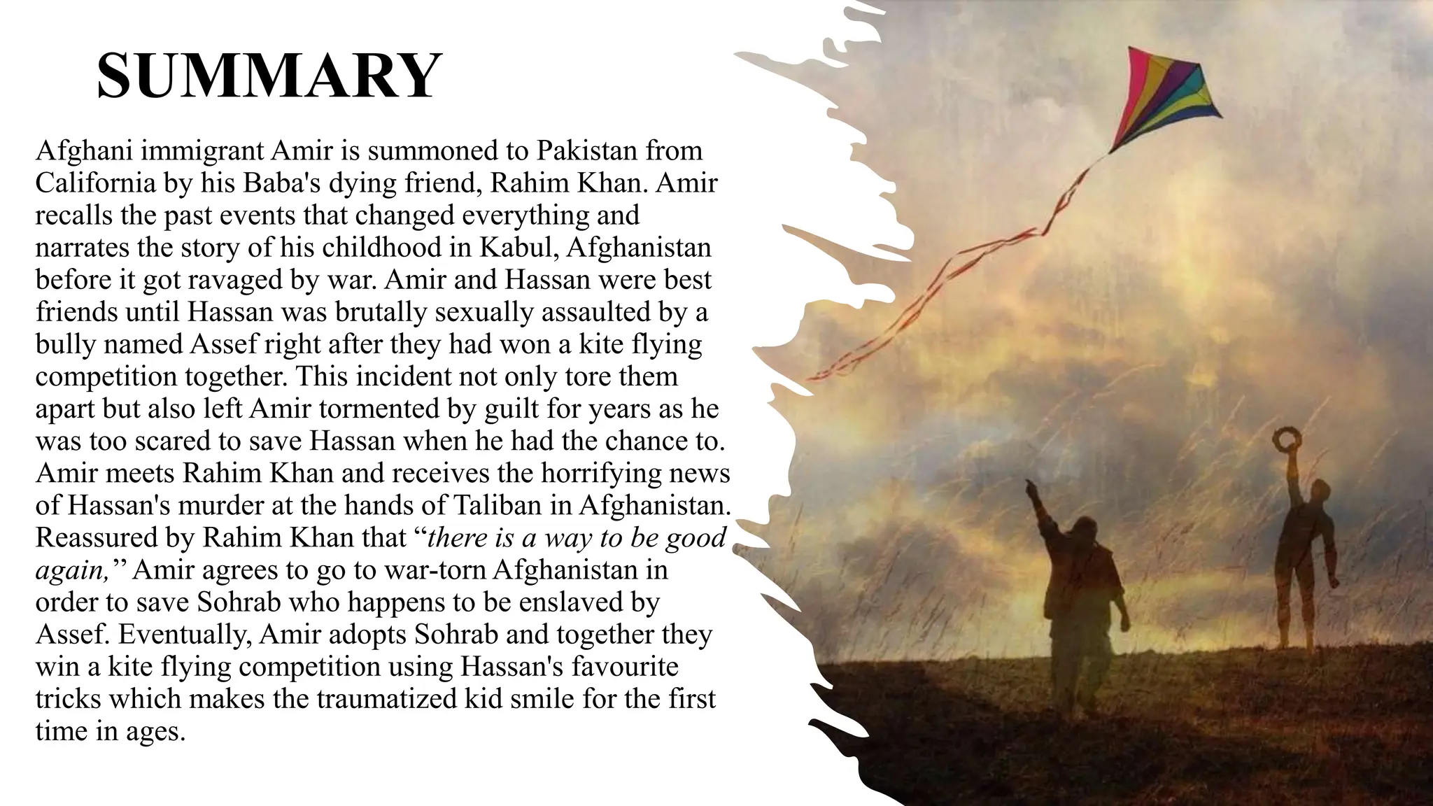 The Kite Runner Main Themes, Summary and Morals PPT