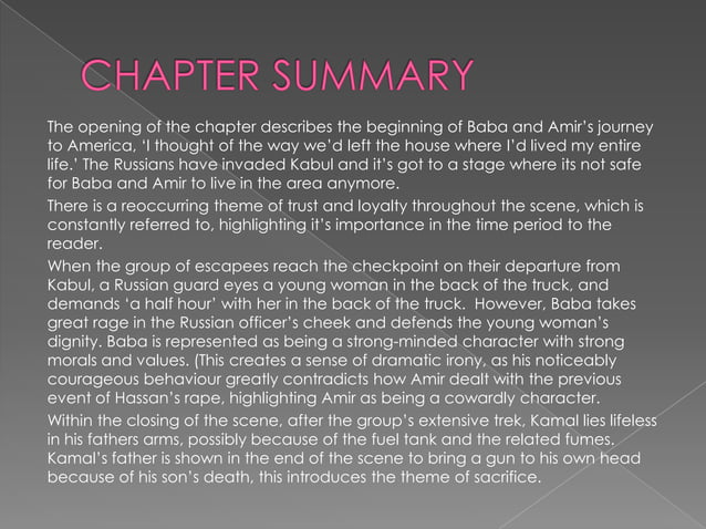 Kite Runner Chapter 10 Summary