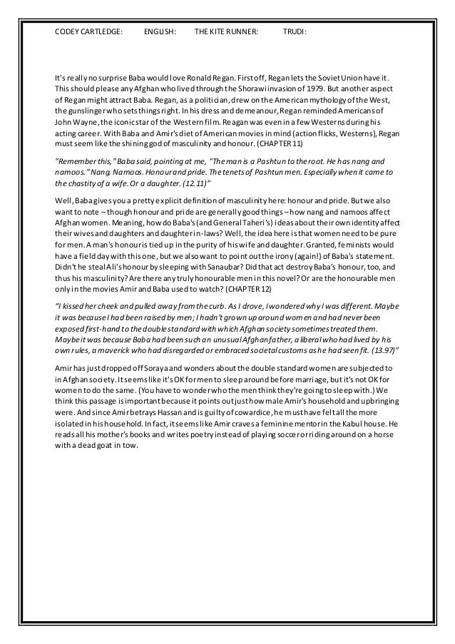 THE KITE RUNNER: Themes with Quotes