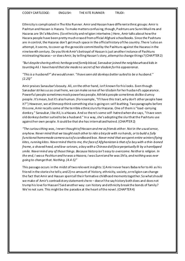 THE KITE RUNNER: Themes with Quotes