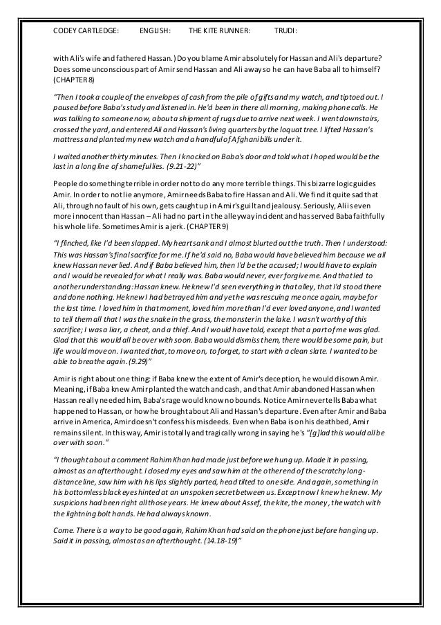 THE KITE RUNNER: Themes with Quotes