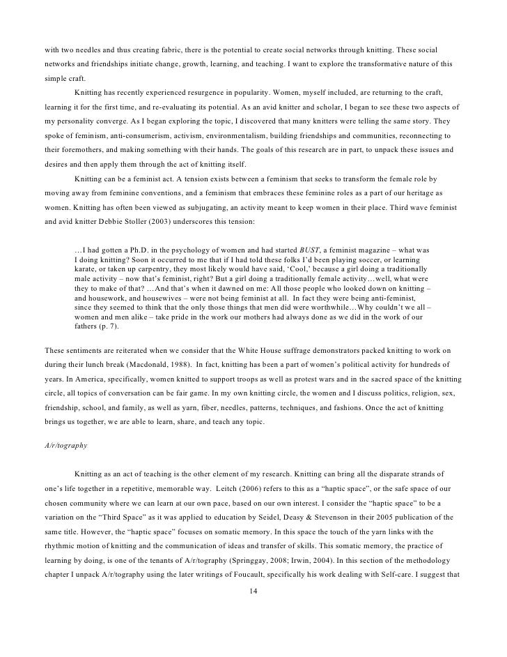 Thesis paper on knitting