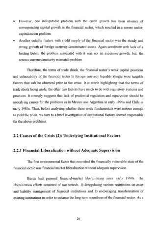 The Korean Crisis (Causes and Resolution)