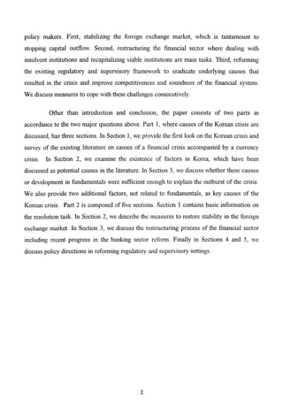 The Korean Crisis (Causes and Resolution)