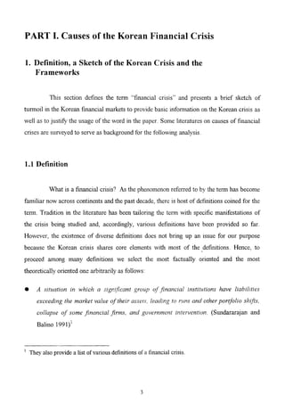 The Korean Crisis (Causes and Resolution)