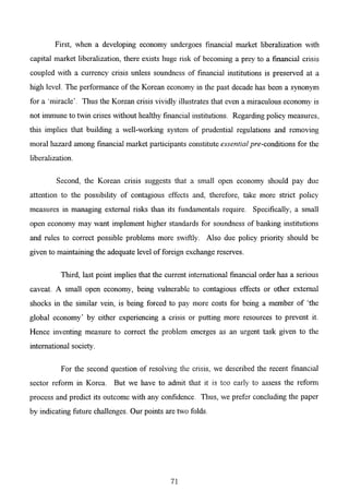 The Korean Crisis (Causes and Resolution)