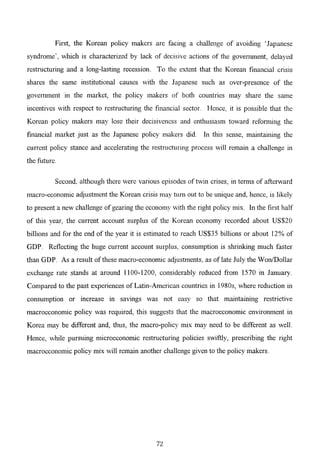 The Korean Crisis (Causes and Resolution)
