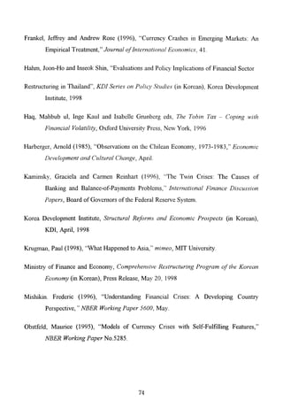The Korean Crisis (Causes and Resolution)