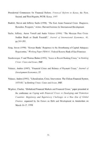 The Korean Crisis (Causes and Resolution)
