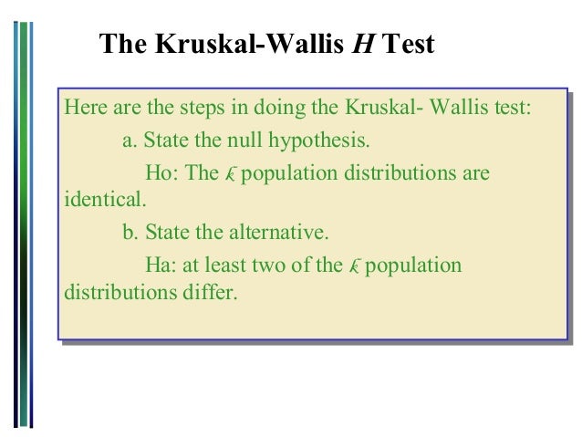 Kruskal-Wallis H test