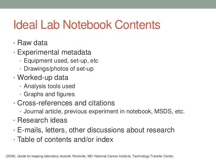 lab notebooks a librarians primer laboratory notebook format