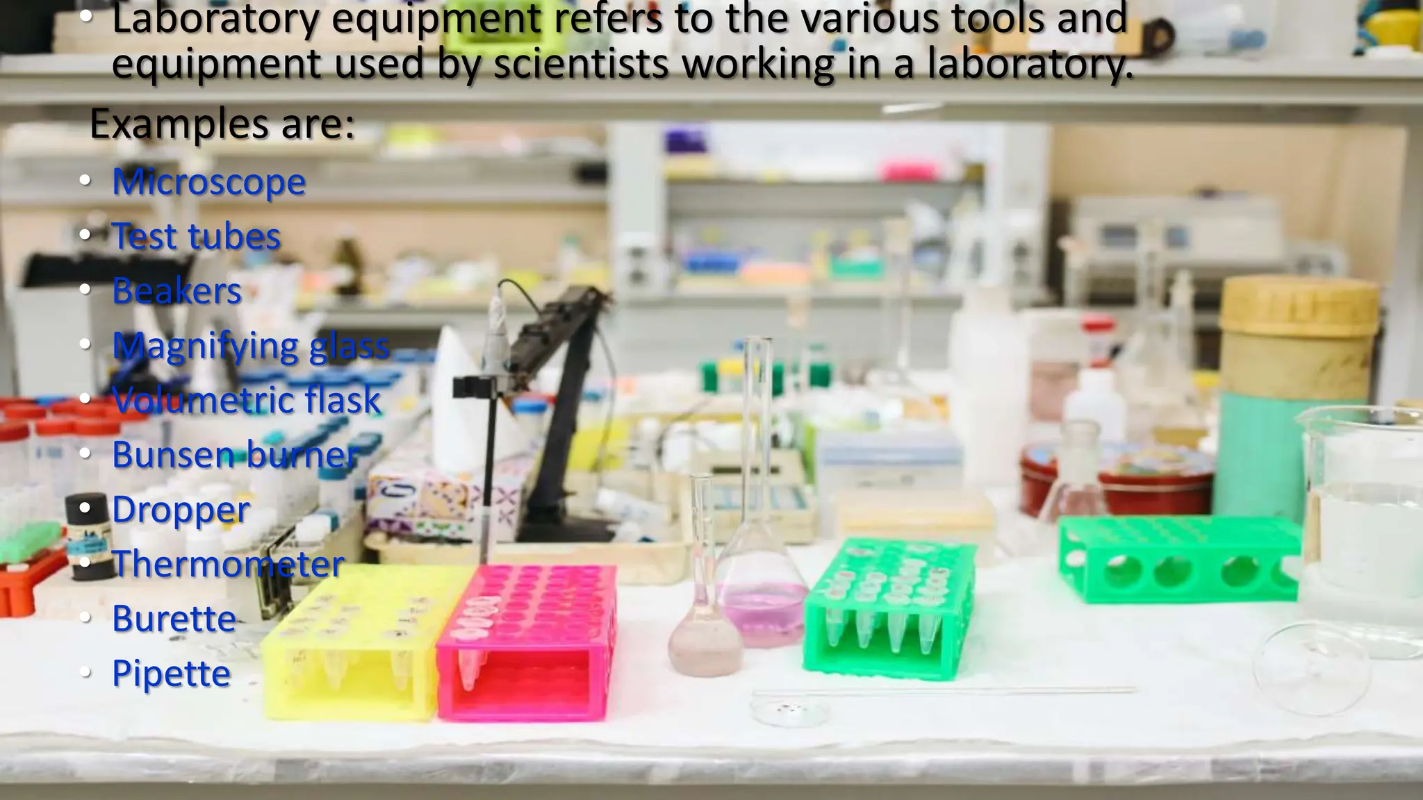 The Laboratory Rules, Operations, Equipments and their uses by Michelle ...