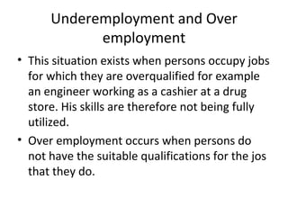 Underemployed Example The Labour Force | PPT
